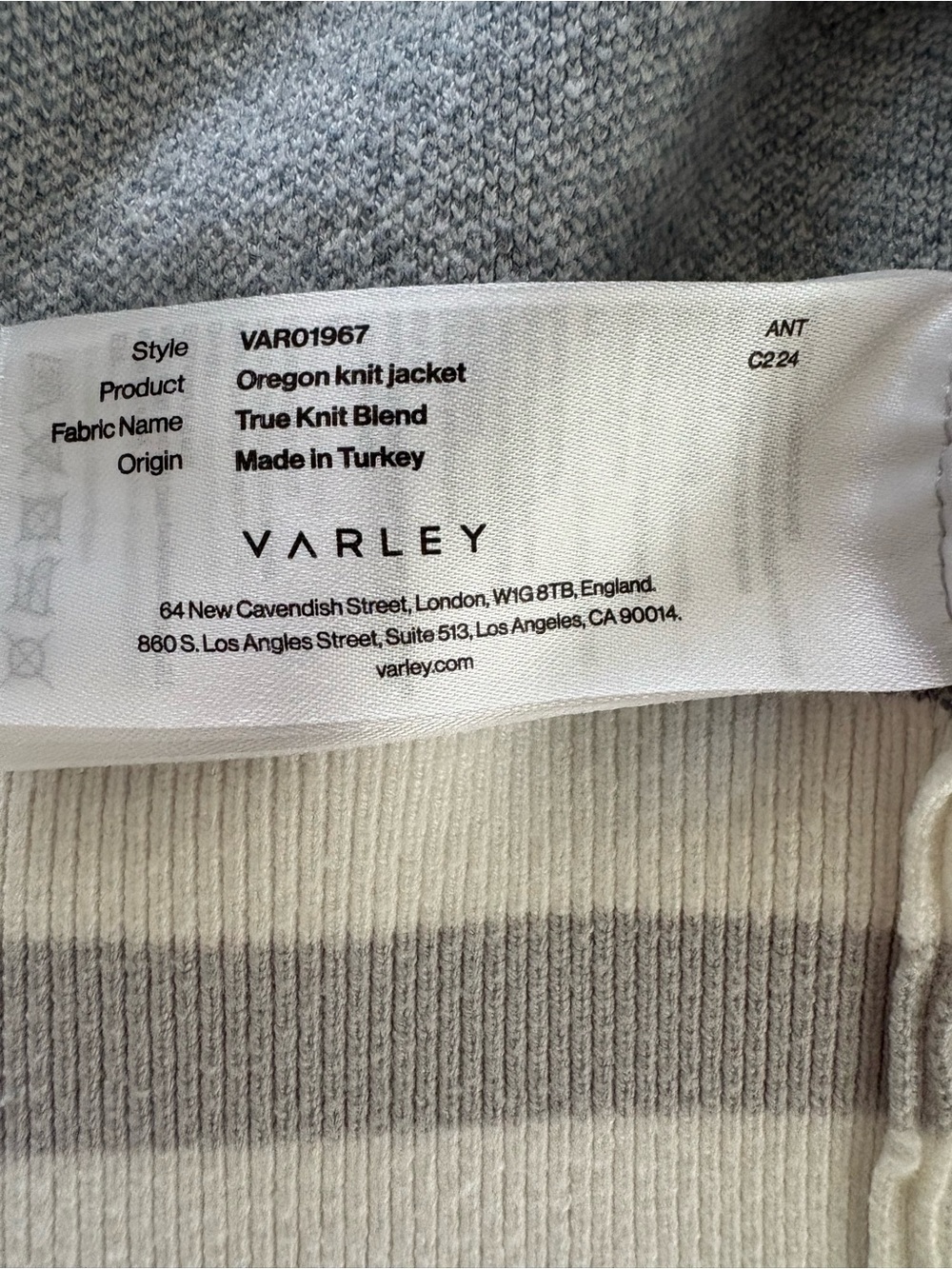Varley Oregon Knit Jacket with Zip Front, XS - Picture 8 of 9